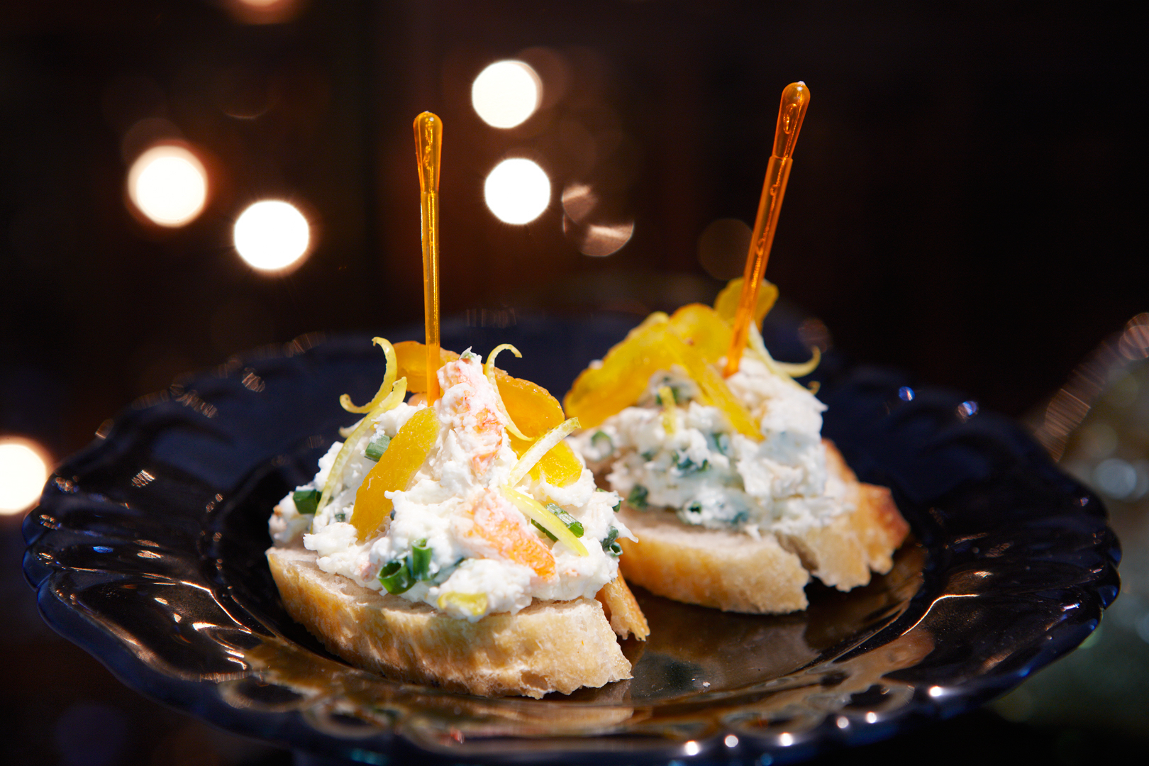 Pincho med krabba och färskost